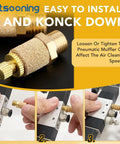 Pneumatic Exhaust Muffler With One Eighth Inch NPT Brass Heavy Duty Flow Control Silencer, installation steps shown