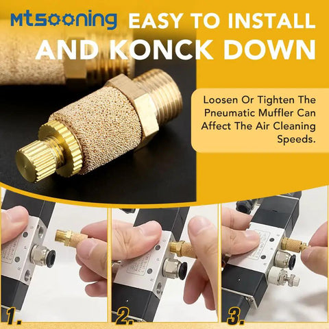 10 Pack 1/4 Inch Brass Pneumatic Mufflers To Quiet Down Loud Air Compressor Hiss Top Shelf Exhaust Silencer Filter With Bulletproof Build And Smooth Flow Control For Shop Gear
