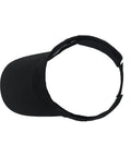 Top view of Sport Sun Visor Baseball Cap Adjustable Empty Top Cotton Hat For Men And Women Dark Black UV Protection Lightweight One Size