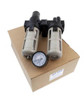 All In One Air Filter Regulator Lubricator Combo 3/8 Inch NPT Ports And 0 To 140 PSI Range Gauge Included on box