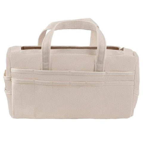 Original Rigger Bag Tool Organizer With 30 Pockets And Rigid 24 Oz Duckwear Canvas Bottom Heavy Duty Web Handles Beige Classic Rigging Tool Carrier For Construction And Trades