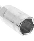 Close-up of heavy duty T handle socket for motorcycle and ATV bolts, durable steel construction for fast repairs.