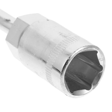 Close-up of heavy duty T handle socket for motorcycle and ATV bolts, durable steel construction for fast repairs.