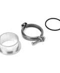 Beefed Up Turbo Flange Clamp Kit For HX35W HX40W V Band Aircraft Aluminum Build, showing clamp, flange, and gasket components