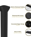 Beefy Full Length Outdoor Vinyl Cover for LPG Patio Heaters, showing thickened padding, PU coating, zipper, and easy storage.