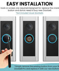 Illustration of Round Doorbell Button Replacement Kit With Screws For Video Doorbells Black Finish No Brainer Install