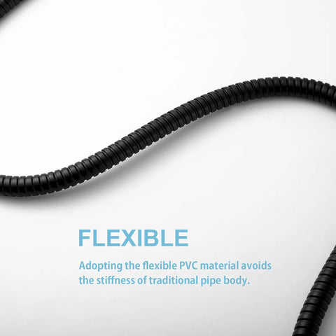 Close-up of 100 Inch Kink Free Stainless Steel Shower Hose with brass insert, matte black finish, showing flexible design.