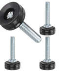 Sturdy Adjustable Furniture Levelers And Threaded Legs With Screw On Chair Glides 4 Piece Black Kit featuring steel threaded design.