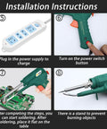 Installation instructions for Internally Heated 8 Piece Welding Tool Set With 60W Soldering Iron And Soldering Gun Ceramic Heating For Fast Heat Up