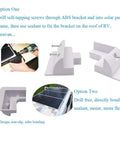 Drill Free Solar Panel Mounting Brackets Kit 7 Piece ABS Corner Brackets for roofs on RVs, showcasing installation method.