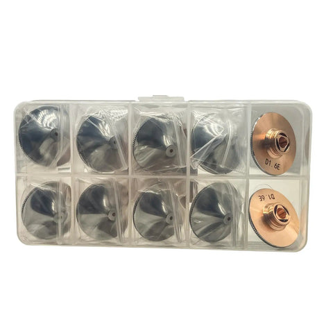 10Pcs D28 28mm Diameter High Speed Double Layer Laser Cutting Nozzle Set With Killer Prograde Purple Copper Construction And 1.8mm Orifice Fits Fiber Laser Cutting Heads