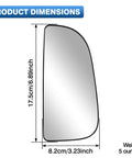 Ram Passenger Right Side Lower Mirror Glass Replacement For 2010-2020 Dodge Ram with bracket, dimensions shown
