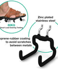 Eight Pack Pegboard Hooks For One Quarter Inch Pegboards Heavy Duty Metal Tool Hangers with neoprene coating and load test