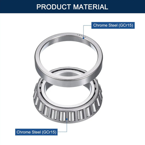Heavy Duty Tapered Roller Bearing Cone and Cup Set, 2 In Bore, 3.3465 In Outer Diameter, 0.6875 In Cup Width, Chrome Steel GCr15, Pre Lubricated