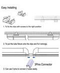 Installation guide for V Shaped 72W LED Shop Lights With 7200 Lumens Daylight White 6500K 8 Foot Integrated Fixture T8 Tube
