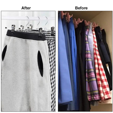 Heavy Duty Metal Pants Hangers With Clips Adjustable Skirt And Trouser Rack 20 Pack Tough As Nails Heavy Lifters Closet Game Changer For Dorm Bedroom Jeans Shorts Organization