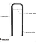 Beefed Up Black Extended Leaf Spring U Bolts 10 Inch By 2.75 Inch Heavy Duty Ideal For Chevy Silverado GMC Sierra HD Leveling Kit diagram