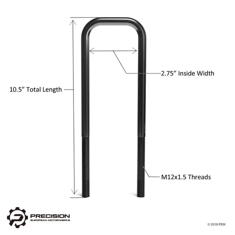 Beefed Up Black Extended Leaf Spring U Bolts 10 Inch By 2.75 Inch Heavy Duty Ideal For Chevy Silverado GMC Sierra HD Leveling Kit diagram