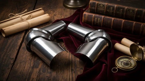 Medieval Metal Arm Guard Armor Set Full Size 20 Inch Steel Bracer With Chrome Finish 18 Gauge Warrior Armor For Knight Cosplay