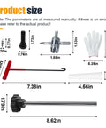 Quick Change Tire Valve Stem Tool Kit With Valve Core Remover And 4 Way Wrench, Includes 5 TR413 Cores, component sizes