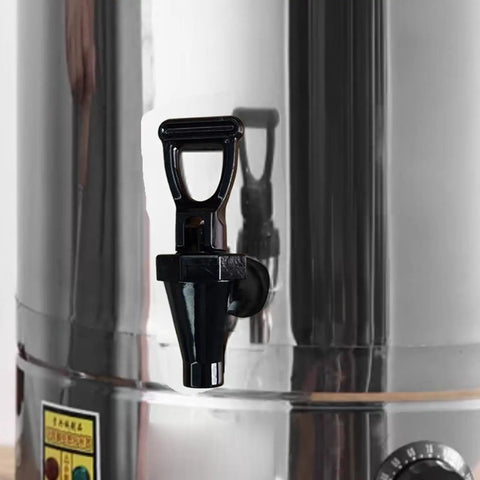 Total Hype Tea Bucket Tap And Outdoor Water Spigot For Coffee Barrels Built Legit Tough With Heat Resistant PP Body close-up of spigot.