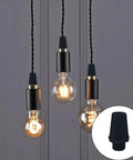 50 Pairs Plastic Pendant Lighting Strain Reliefs for Lamps and Fixtures M10 Cable Glands Cord Grips shown installed
