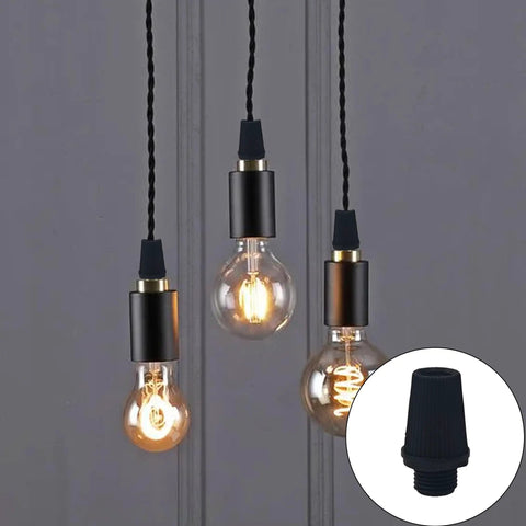 50 Pairs Plastic Pendant Lighting Strain Reliefs for Lamps and Fixtures M10 Cable Glands Cord Grips shown installed