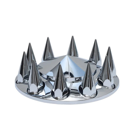 Chrome Plated Front Axle Cover Kit For Semi Trucks With Thread On 33mm Lug Nut Covers Removable Caps ABS Plastic Hub Caps