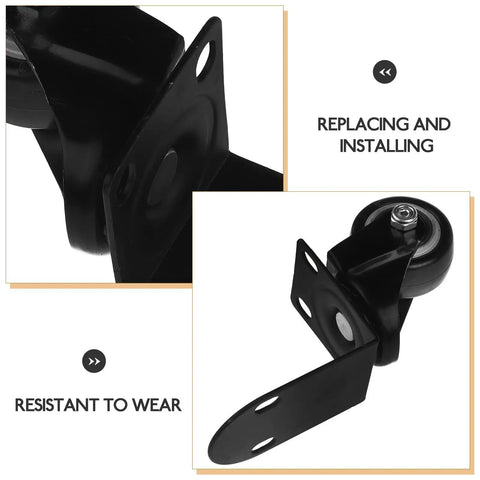 Universal Silent Swivel Casters 1.5 Inch Small Rolling Furniture Wheels for Cabinets and Storage Racks, Heavy Duty Plate Mount