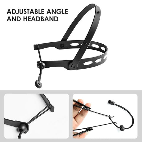 Adjustable Face Shield 4 Pack With 20 Replacement Visors And 8 Sponge Strips, elastic black headband with adjustment feature.