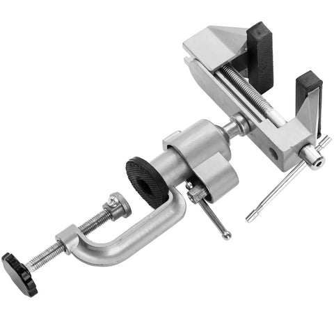 3 Inch Table Vise With Swivel And 360 Degree Tilt, Handy Workhorse Vise for Drilling, Woodworking, Jewelry Making, Aluminum Frame