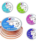 Desoldering Wick Braid Kit With Flux, 5 Pieces, 5 Foot Length, Solder Wick Set In 0.06 0.08 0.10 0.12 0.14 Inch Widths, spools shown