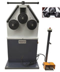 Heavy Duty Universal Roll Bender For Smooth Pipe And Tube Shaping With Simple Foot Control Electric Three Roller Setup grasping tubes.