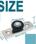 2 Pack Silicone Gate Roller Wheels For Sliding Doors Low Profile Floor Guide Roller With Dual Nylon Wheels Two Hole Silver