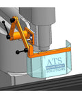 Milling Machine Guard For Manual Mills OSHA Compliant Head Mount Shield Made With Lexan And Aluminum installed on mill