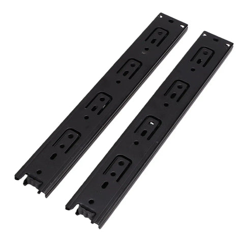Heavy Duty Full Extension Drawer Slides 12 Inch Side Mount Runners Built Tough With Buttery Smooth Glide and Rock Solid 100 Pound Load Capacity for Cabinetry and Workshops, black metal design