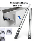Heavy Duty 3 Section 100 Lb Capacity Full Extension Ball Bearing Side Mount Drawer Slides Quiet Slide Black 14 Inch in use