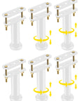 Total Game Changer Adjustable Metal Bed Legs In Crisp White Set Of Six showing height adjustments and sturdy metal construction.