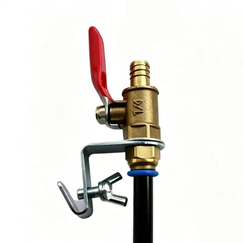 Heavy Duty Angle Grinder Water Attachment With Brass Adjustable Nozzle And Flexible Hose For Dust Suppression and Slick Wet Cutting Tile Work That Runs Nice And No Sweat with a brass adjustable nozzle.