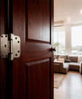 Heavy Duty 4 Inch Wood Door Hinge With Brushed Nickel Finish Round Corner Six Hole Design Adjustable Hinges For Solid Doors Secure Mounting