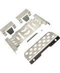 1 To 10 Scale Chassis Skid Plate Upgrade Kit For YK4106 YK4107 RC Model Cars heavy-duty metal guard set, 4-piece view.