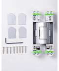 Universal Zinc Alloy Door Hinges Hydraulically Adjustable Three Way Smooth As Butter Silent Closing For Folding Automatic Door Closers Silver Set Of 4 Heavy Duty Real Deal with screws and accessories