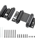 Pair of 3-inch matte-black double-action spring door hinges with screws for saloon cafe doors (2-pack)