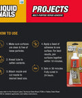 Heavy Duty Construction Adhesive For Small Projects And Repairs Fast Curing Waterproof Bonding Glue For Molding Trim Diy Home Fixes Knockout Hold Tough As Nails instructions on use with product packaging.