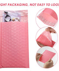 Pink Bubble Mailers 60 Pack Self Seal Padded Shipping Bags 11x15cm with adhesive flap and bubble wrap protection