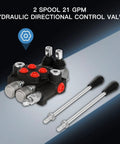 2 Spool Hydraulic Flow Control Valve 21 GPM Directional Valve With Adjustable Joystick for heavy-duty applications