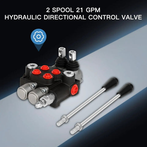 2 Spool Hydraulic Flow Control Valve 21 GPM Directional Valve With Adjustable Joystick for heavy-duty applications