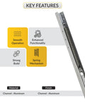 Aluminum Window Channel Balance 27 Inch Length Nine Sixteenths Inch Width One Half Inch Depth Supports 26 To 30 Lb Sash Weight For Sliding Windows Without Sash Guide Smooth Glide Heavy Duty Aluminum Finish shown with key features