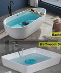 Heavy Duty 2 Pack Silicone Sink Stoppers With Leak Proof Seal And Straight Up Solid Grip For Kitchens And Bathtubs Universal Fit No Sweat Setup Real Deal Drain Stopper in a bathtub and bathroom sink.