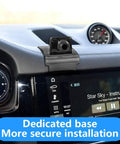 Porsche Macan 2015 2026 and Cayenne 2019 2023 car phone holder mount with vent clip showing dedicated base installation